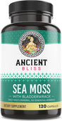 Ancient Bliss Organic Irish Sea Moss Pills, Rich in 102 Minerals -Dr. Sebi Wildcrafted Sea Moss Capsules Thyroid, Healthy Skin & Joint Support, 120 Capsules