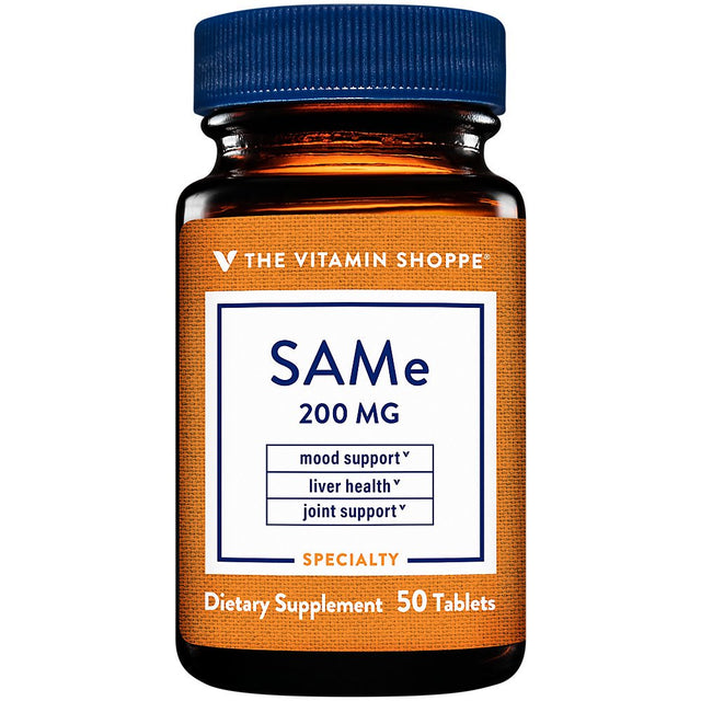 Sam-E 200Mg - Supports Mood, Joint, Liver & Brain Function, Once Daily Dietary Supplement - Same (S-ADENOSYL-L-METHIONINE) (50 Enteric Coated Tablets) by the Vitamin Shoppe