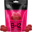 Happy Healthy Wellness B-12 Vegan Gummies for Women - Gelatin & Gluten Free Chewable Gummy for Immune Support & Digestion - Perfect Dietary Supplement - Raspberry