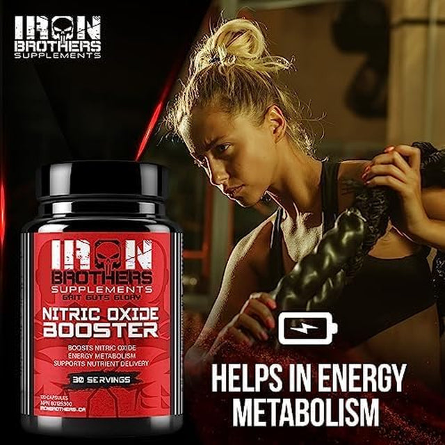 Nitric Oxide Booster | Extra Strength Pumps Supplements | Pre-Workout with L-Arginine | Maximum Blood Flow & Vascularity | Increase Muscle Pumps, Energy & Endurance - 120 Veggie Capsules