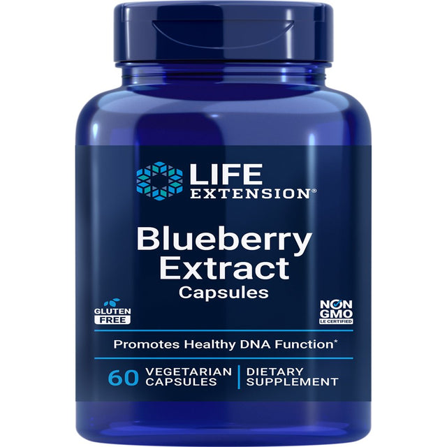 Life Extension Blueberry Extract Capsules - Whole Fruit Wild Blueberry Extract Supplement Pills- for Brain Health Support - Non-Gmo, Gluten-Free ,Vegetarian - 60 Capsules