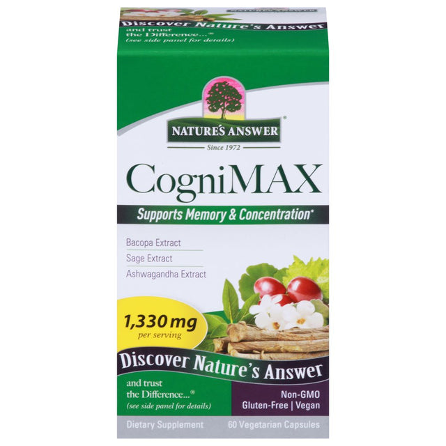 Nature'S Answer - Cognimax Memory & Concentration Support - 60 Vegetarian Capsules