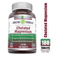 Amazing Formulas - Chelated Magnesium Dietary Supplement - 250 Milligrams - 180 Tablets (Non-Gmo) - Promotes Muscle and Bone Health - Supports Metabolic Energy Production. *