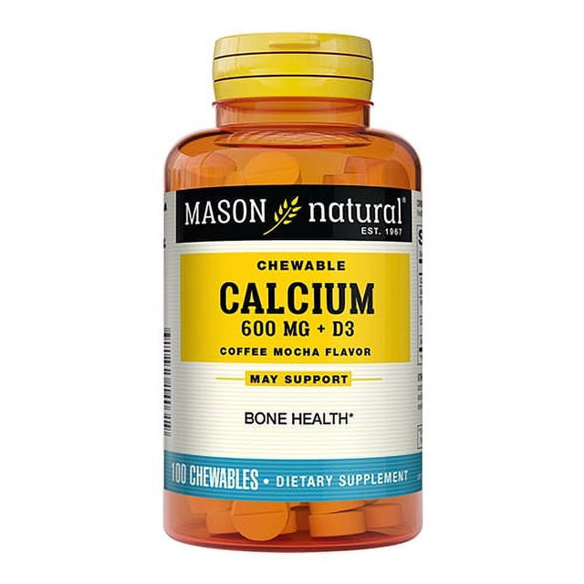 Mason Natural Super Calcium 600 plus D3 plus Chewable Tablets - 100 Ea