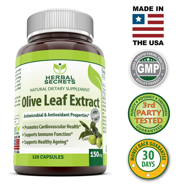 Herbal Secrets Olive Leaf Extract 150 Mg 120 Caps-Supports Healthy Ageing* Supports Immune Function*