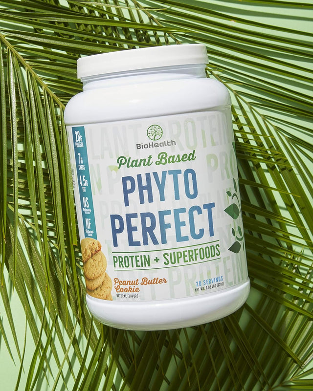 Phyto Perfect Peanut Butter Cookie (2Lb) | 28G Vegan Protein plus Superfoods | Protein plus Organic Veggies and Organic Fruits | 21 Servings