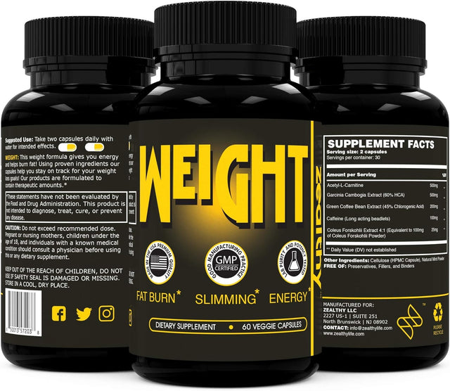 Zealthy Life- Natural Supplement for Optimal Wellness. Metabolism Support with Green Tea Extract & Thermogenic Properties. Promotes Healthy Lifestyle (60 Caps)