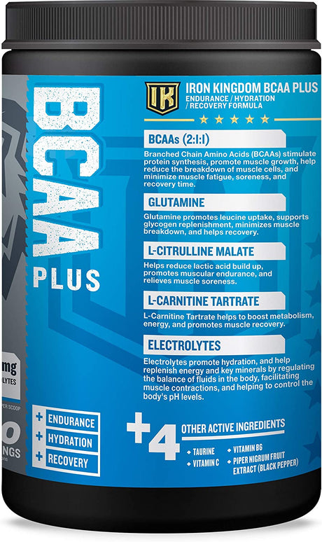 BCAA plus - Iron Kingdom (Wild Berry) 10.1G Amino Acids, Electrolytes, Glutamine, Endurance, Recovery, Hydration