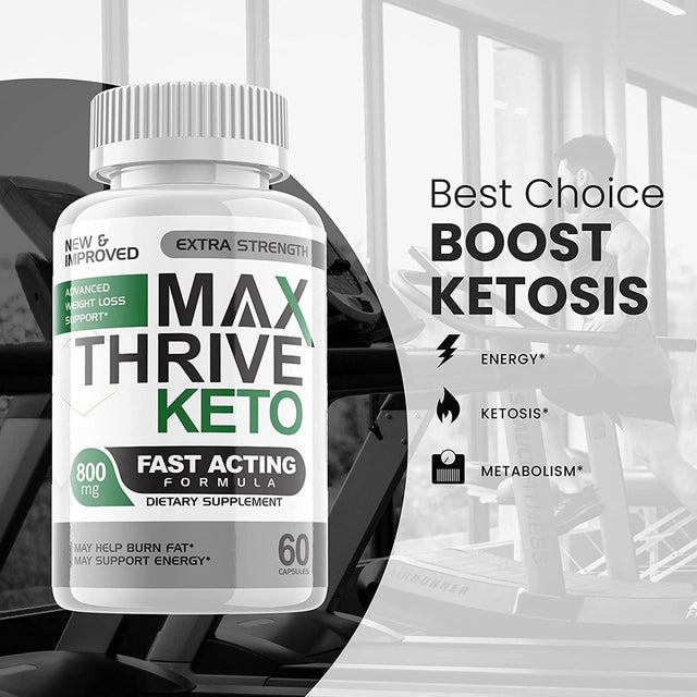 Official Max Thrive Keto Advanced Weight Management Support Ketosis Supplement Pills (5 Pack)