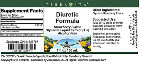 Diuretic Formula Glycerite Liquid Extract (1:5) - Strawberry Flavored (1 Oz, ZIN: 523797)