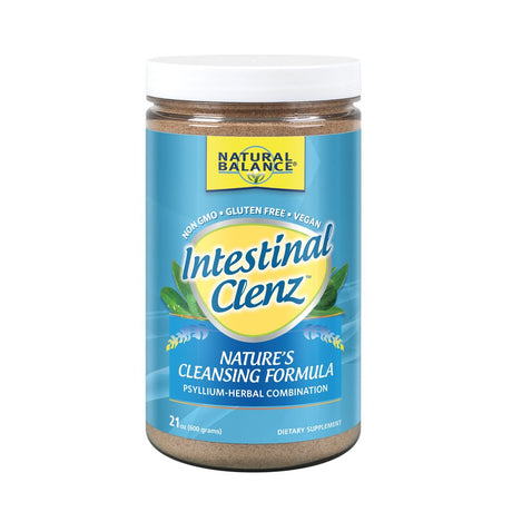 Natural Balance Intestinal Clenz | Psyllium Herbal Cleansing Powder | Healthy Digestion, Detox & Regularity Supplement | No Gluten | 21Oz, 120 Serv.