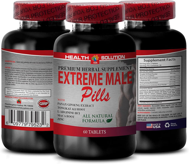 Libido Max for Men - EXTREME MALE PILLS - Tongkat Ali Root Extract - Tongkat Ali for Men - Maca Root Capsules - Siberian Ginseng, Sarsaparilla, Pumpkin Seed, Muira Puama, Nettle - 2 Bottles 120 Tab