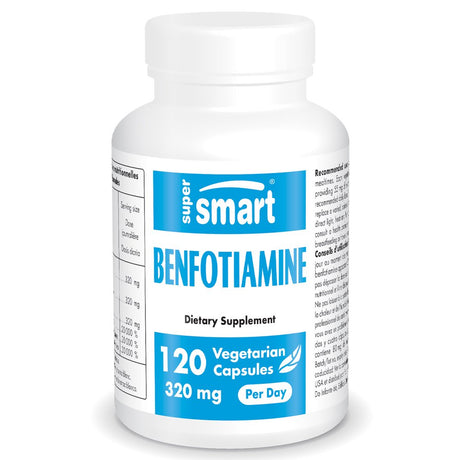 Supersmart - Benfotiamine 320 Mg per Day (Thiamine) - Vitamin B1 Supplement - Blood Health Pills | Non-Gmo & Gluten Free - 120 Vegetarian Capsules