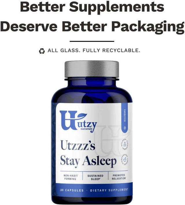 Stay Asleep | Natural Sleep Supplement with 5-HTP, GABA, Theanine, & Hops Extract | 30 Servings