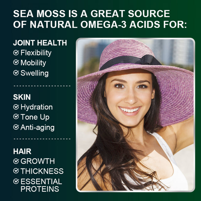 BEWORTHS Organic Sea Moss Capsules 2000Mg with Burdockroot, for Immune Boost, Skin & Joint Health, Gut Cleanse & Thyroid Support - 120 Capsules