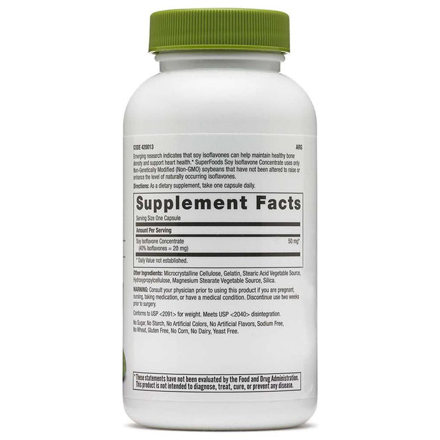 GNC Superfoods Soy Isoflavone Concentrate, 90 Capsules, Supports for Bone and Heart Health