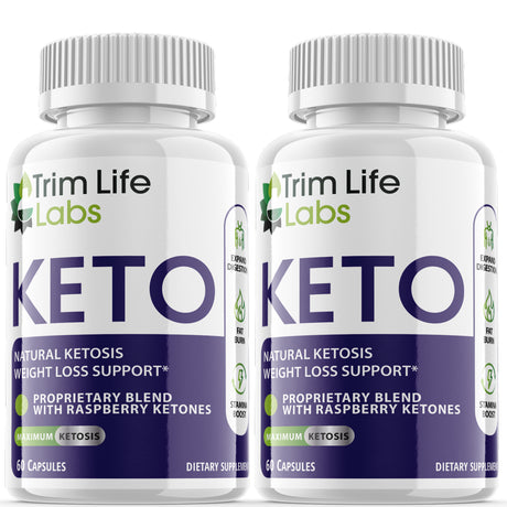 (2 Pack) Trim Life Keto - Pills for Weight Loss - Energy Boosting Supplements for Weight Management - Advanced Ketogenic Ketones - 120 Capsules