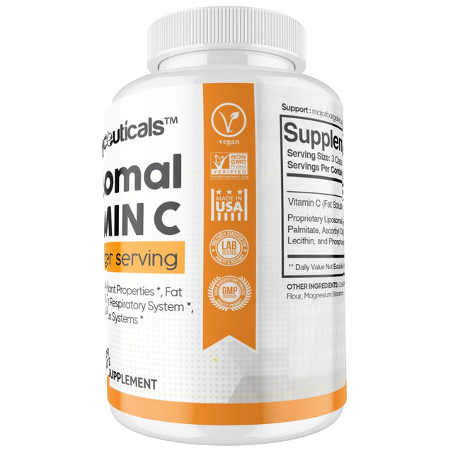 Liposomal Vitamin C Capsules 1800Mg High Absorption VIT C, Immune System & Collagen Booster, Fat Soluble Immunity Support Ascorbic Acid Supplement, 270 Natural Vegan Capsules