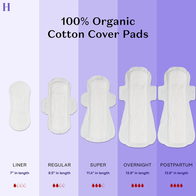 The Honey Pot Company, Herbal Post-Partum Pads with Wings, Organic Cotton Cover, 12 Ct.