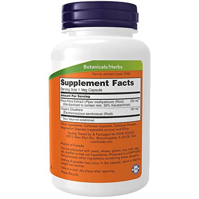 NOW Supplements, Kava Kava Extract 250 Mg, 30% Kavalactones, Herbal Relaxation Blend*, 120 Veg Capsules