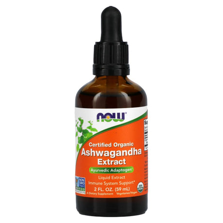 NOW Foods Certified Organic, Ashwagandha Extract, 2 Fl Oz (59 Ml)