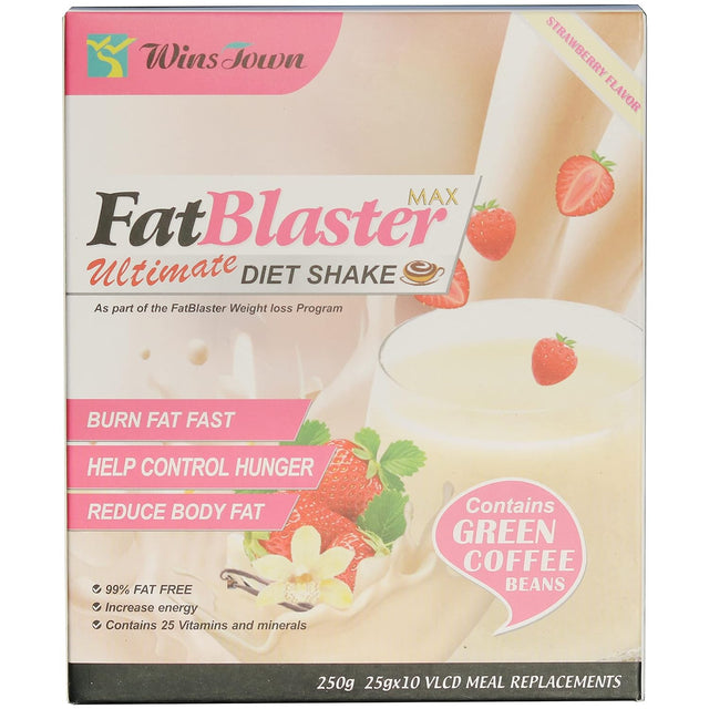 Weight Loss Shake, Fat Blaster Diet Shake, Meal Replacement Powder for Dieters, High Protein and Increase Energy (Strawberry Flavor, 25G*10Bags)