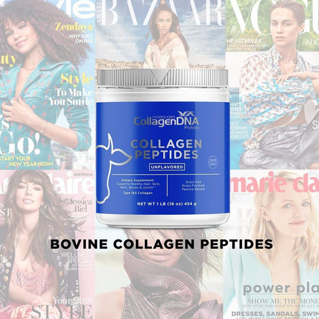 Premium Collagen Peptide Powder from Grass Fed Beef - 1 LB Unflavored, Odorless and Easy to Mix Hydrolyzed Protein Peptides (16 Oz, Beef Collagen)