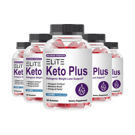 (5 Pack) Elite Keto Plus, Elite Keto plus ACV Gummies