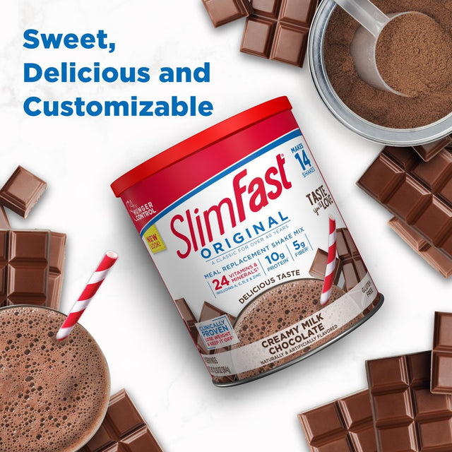 Slimfast Original Meal Replacement Shake Mix Powder, Creamy Milk Chocolate, 12.83Oz, 14 Servings