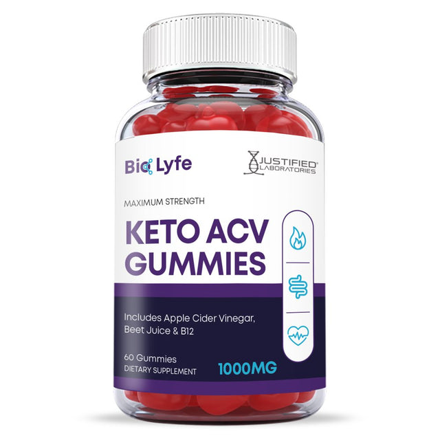 (3 Pack) Bio Lyfe Keto ACV Gummies 1000MG Dietary Supplement 180 Gummys