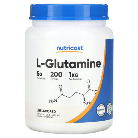 Nutricost Pure L-Glutamine Powder 1 KG, 5G per Serving - Health Supplement