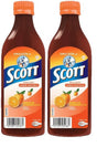 Scott Emulsion Orange Flavor - Family Size 400Ml - Vitamin Supplement Rich in Cod Liver Oil, Vitamins a and D, Calcium and Phosphorus - Emulsion Scott Naranja (2 PACK)