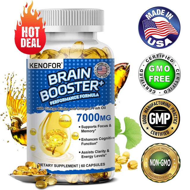 KENOFOR Nootropic Brain Support Supplement - 60/120 Softgels