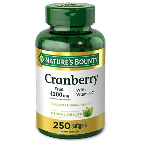 Cranberry Pills W/ Vitamin C by Natures Bounty, Supports Urinary & Immune Health, 4200Mg Cranberry Supplement, 250 Softgels