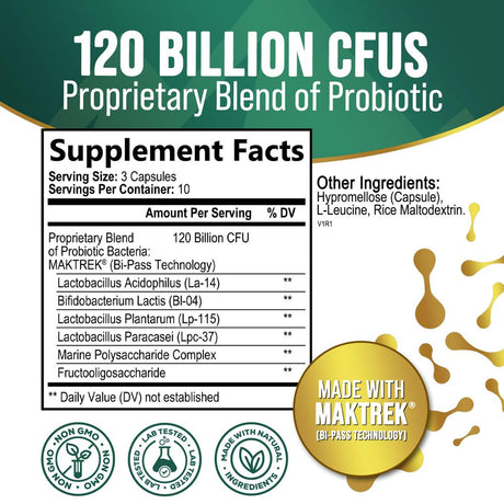 Probiotics for Digestive Health - 120 Billion CFU Guaranteed with Diverse Strains for Women'S Vaginal & Urinary Health & Daily Immune Support, Nature'S Acidophilus Probiotic Supplement - 30 Capsules