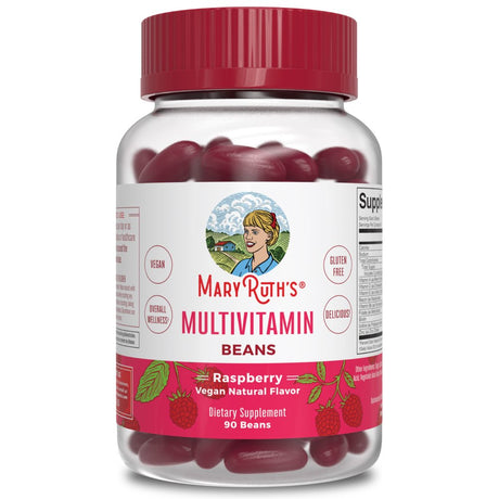 Maryruth Organics Adult Jelly Bean Multivitamin | Vegan Adult Formula | Raspberry | 60 Count | Overall Wellness | Vitamin D and More!