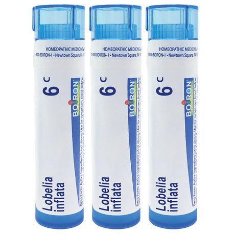 Boiron Lobelia Inflata 6C, Homeopathic Medicine for Nausea from Tobacco Withdrawal, 3 Count (3 X 80 Pellets)