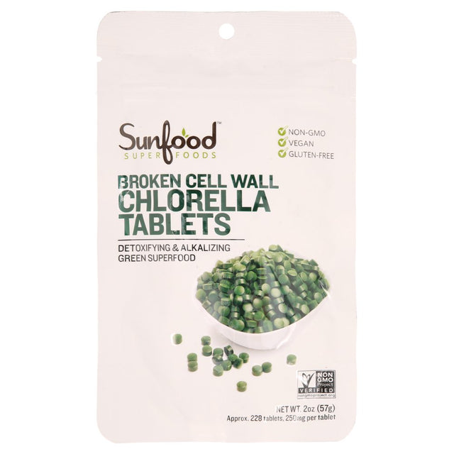 Sunfood Superfoods Chlorella Tablets, 2.0 Oz