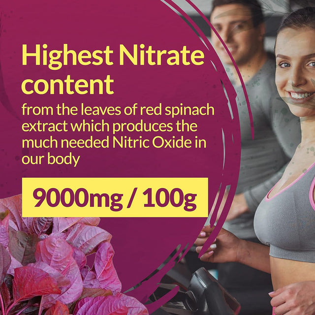 Oxyrush Nitric Oxide Booster Patented Formula Made from Red Spinach, 900Mg, 60Ct, for Endurance, Stamina and Heart Health.