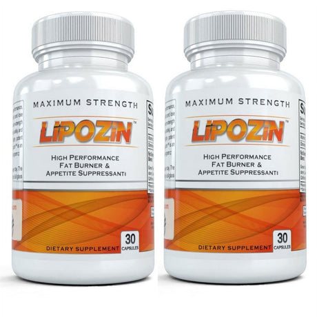 Lipozin Hardcore Thermogenic Belly Fat Burner & Appetite Suppressant, 30 Capsules Each Pack of 2