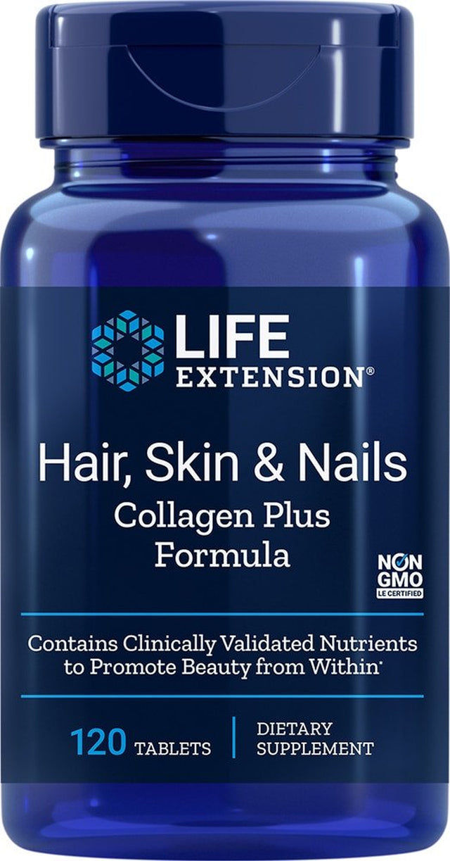 Life Extension Hair Skin & Nails Collagen plus Formula -- 120 Tablets