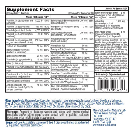 Nature'S Lab One Daily Multivitamin - 60 Capsules (2 Month Supply) - Contains 19 Essential Vitamins & Minerals Including Vitamin C, D3 & Zinc