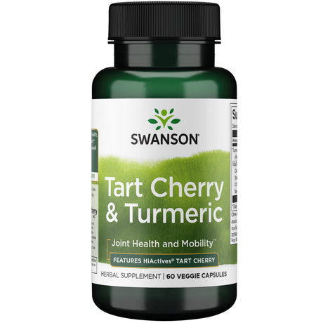 Swanson Tart Cherry and Turmeric - Features Hiactives Tart Cherry 60 Veggie Capsules