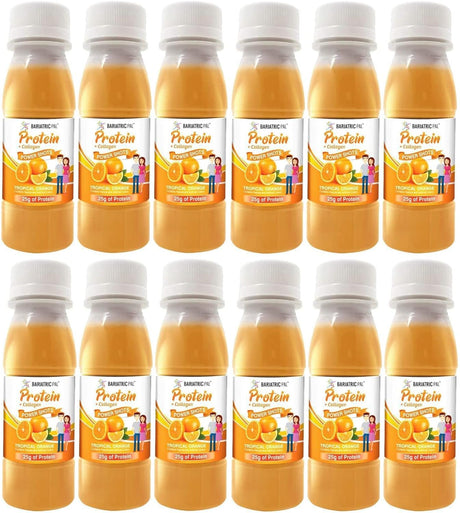 Bariatricpal Ready-To-Drink 25G Whey Protein & Collagen Power Shots - Tropical Orange (12 Bottles)