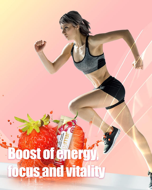 Pack of 8 Energy Gel - Pre Workout Energy Gels for Running - Gelatin and Gluten Free Energy Supplements - Sports Nutrition with 30Mg Caffeine for High Performance