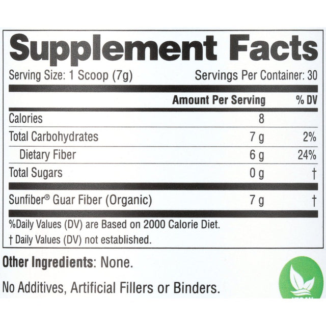 Sandhu'S Sunfiber® Prebiotic Fiber Supplement Powder, Supports Gut Health, Unflavored, 30 Servings