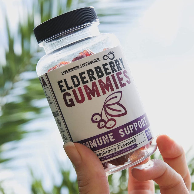 Live Infinitely Elderberry Gummies with Zinc and Vitamin C for Adults & Kids Gluten Free 60 Count