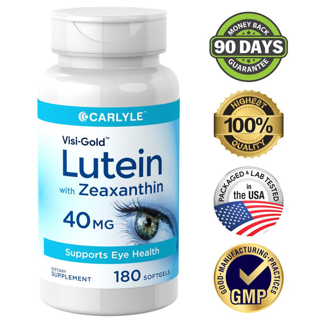 Lutein 40Mg and Zeaxanthin | 180 Softgels | by Carlyle