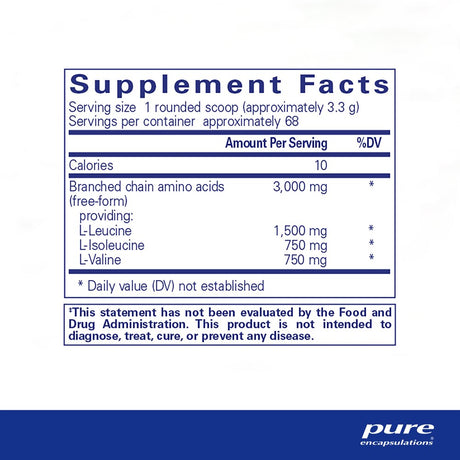 Pure Encapsulations BCAA Powder | Hypoallergenic Supplement to Support Muscle Function during Exercise | 8 Ounces