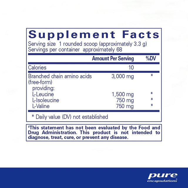 Pure Encapsulations BCAA Powder | Hypoallergenic Supplement to Support Muscle Function during Exercise | 8 Ounces